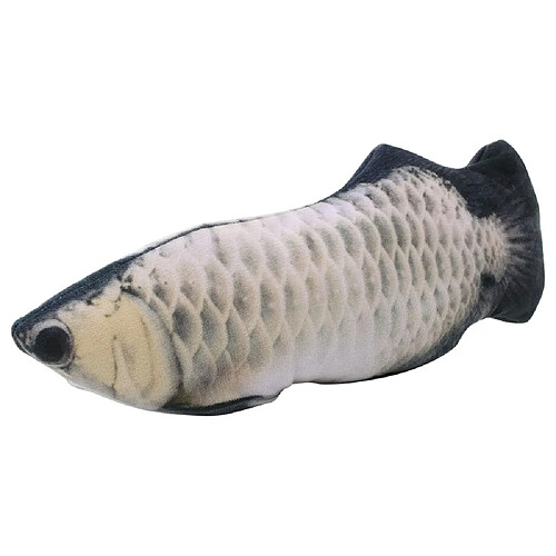 Generic Home Jouet poisson électrique pour chat Arowana argenté - 30 cm
