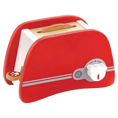 Viga Toys Grille-pain en Bois avec Bouton Rotatif Ludique Rouge