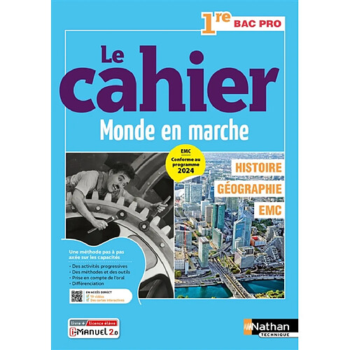 Histoire géographie, EMC, 1re bac pro : le cahier