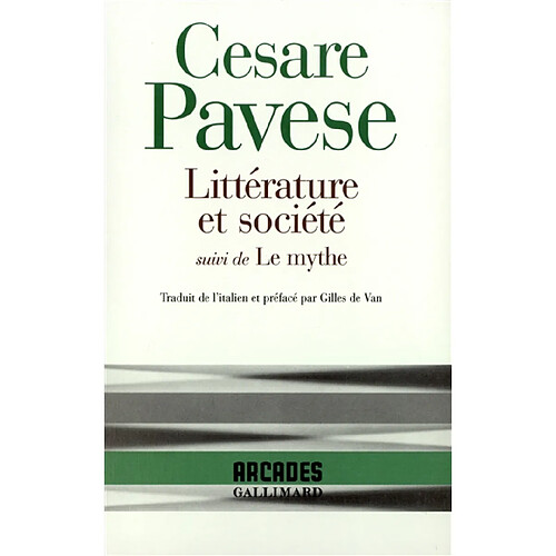 Littérature et société. Le mythe · Occasion