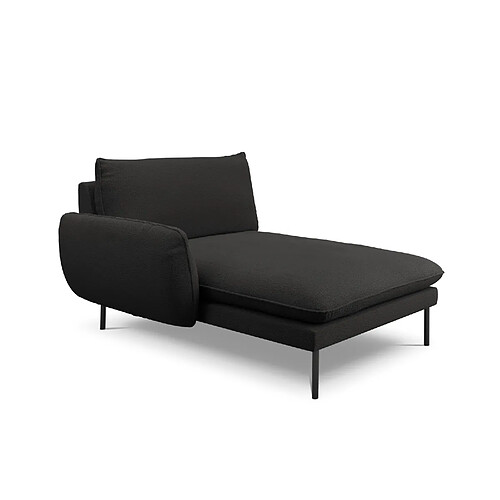 Cosmopolitan design Méridienne Vienna gauche - Noir bouclé