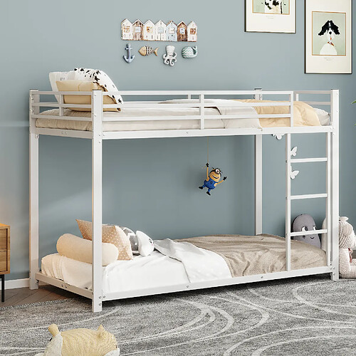 OKWISH Lit superposé 90x200 cm Lit haut - Blanc