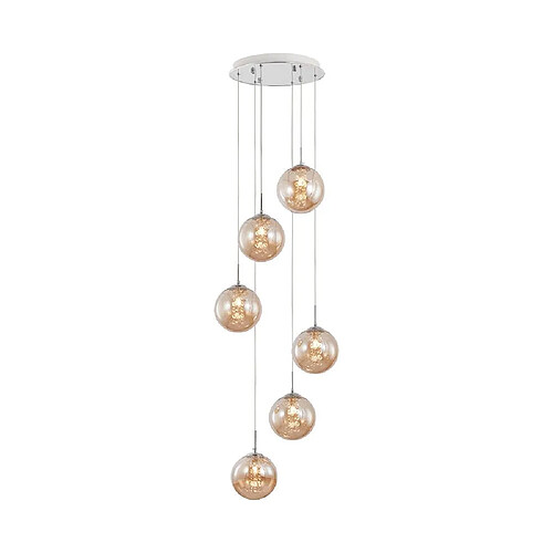 BRAYTRON Suspension décorative 6xG9 10W – Design métal Ambre