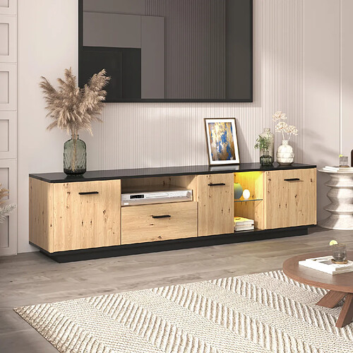 Okwish Meuble TV buffet LED - Noir