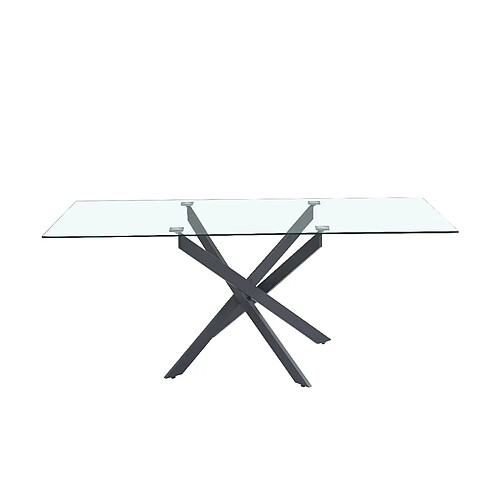 Homy france Table à manger verre - Transparent