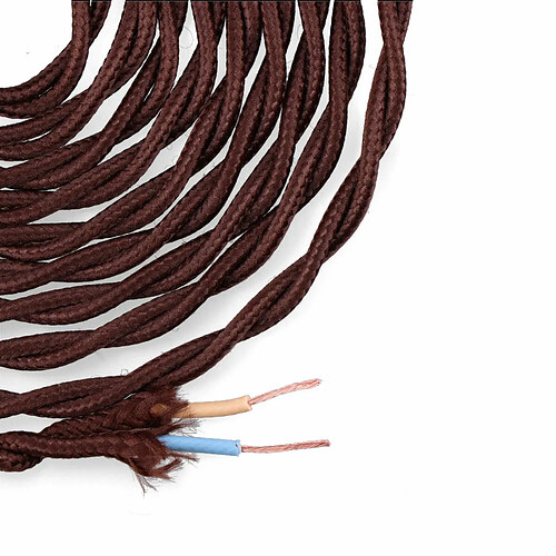 Edm Câble textile électrique marron