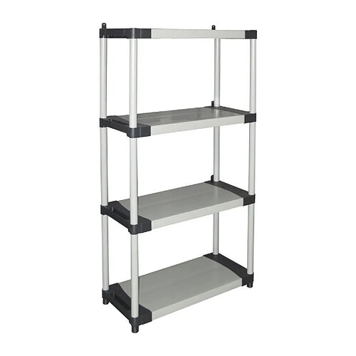 Tood Étagère plastique 4 tablettes - Noir