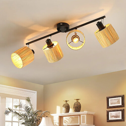 Nettlife Spot plafond 4 lampes - Noir