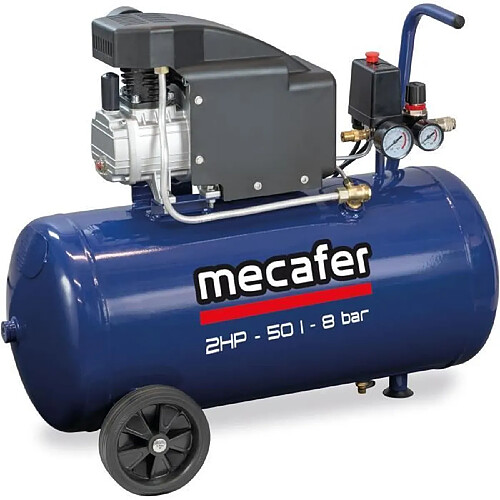 Compresseur - MECAFER - 425794 - Bleu - 50 L - 2 CV - 8 bar