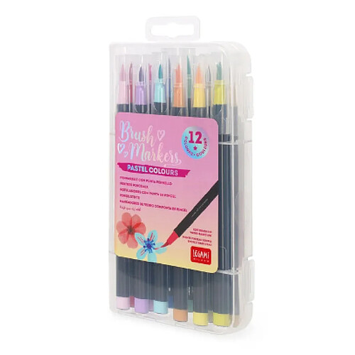 Légami Set de 12 Feutres Pinceaux - Brush Markers - Pastel