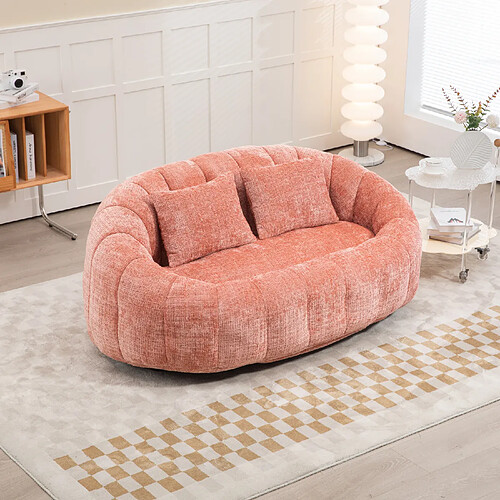 OKWISH Canapé paresseux, canapé poire, canapé 2 places pour salon et chambre, chenille, rose