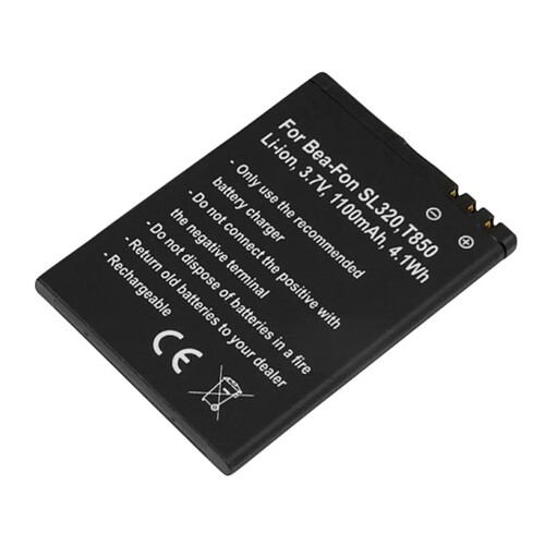 Avizar Batterie de Remplacement pour Bea-Fon SL320 / T850 Li-ion 3.7V 1100mAh 4.1Wh Noir