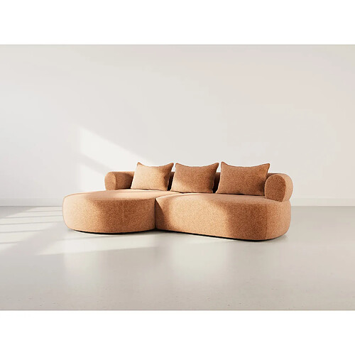 Lisa Design Angela - canapé d'angle gauche 4 places en velours texturé