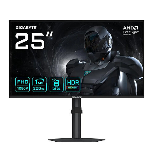 GIGABYTE G25F2 Moniteur Gaming 24,5" FHD ? 1920 x 1080, 200Hz, 1ms, 300 cd/m², DisplayHDR 10, HDMI 2.0, DisplayPort 1.4