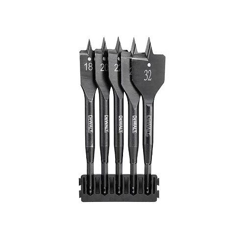 Dewalt Coffret 5 mèches plates bois - Noir
