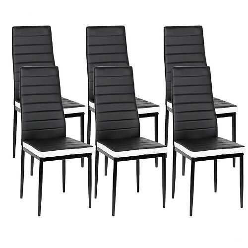 Sinlikon Lot de 6 Chaise Cuisine, Chaise de Salle à Manger, Dossier Haut de la Cuisine, Chaise de Salle à Manger Confortable et Durable - Blanc (6)