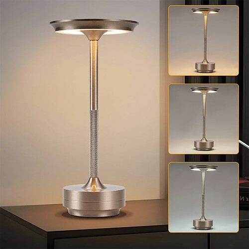 Nettlife Lampe de bureau sans fil - Argenté
