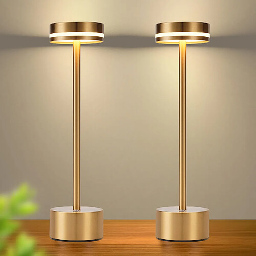 Nettlife Lampe de table LED tactile - Doré