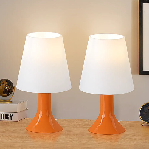 Nettlife Lot de 2 lampes de chevet E14 - Orange