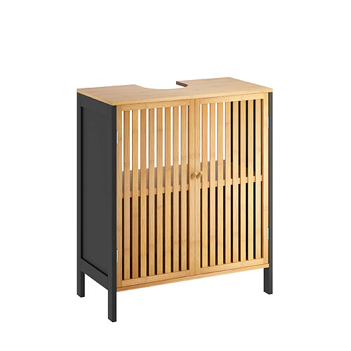 Sanless Meuble sous-vasque bambou - Bois clair