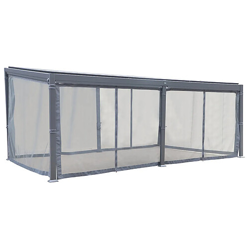 6 Moustiquaires pour pergola bioclimatique Avila 6 x 3,5 m - Hespéride