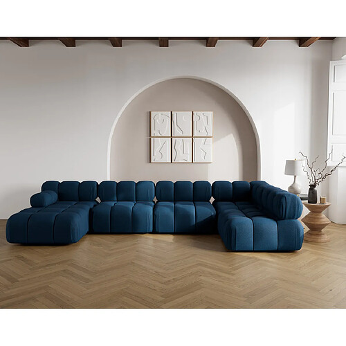 Lisa design Canapé panoramique modulable Ruby - Bleu