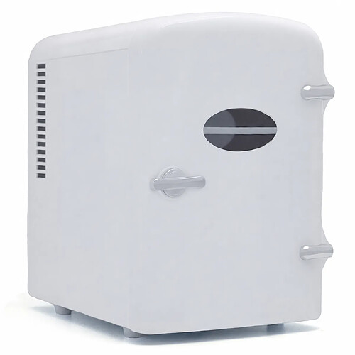 NETTLIFE Mini réfrigérateur 4L Petit réfrigérateur 12V 230V idéal pour la voiture la chambre le camping le bureau et les voyages (blanc)