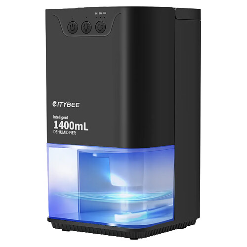 Déshumidificateur NETTLIFE 1400 ml avec minuterie et d'ambiance (noir)