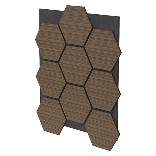ML-Design Panneaux acoustiques Hexagon, 66,5x81,1x2,1 cm, brun