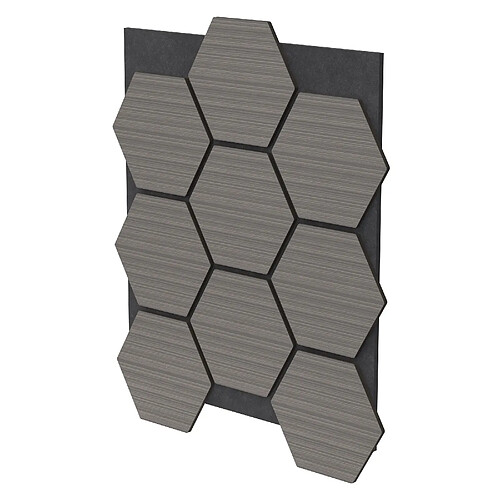 ML-Design Panneaux acoustiques Hexagon, 66,5x81,1x2,1 cm, Gris