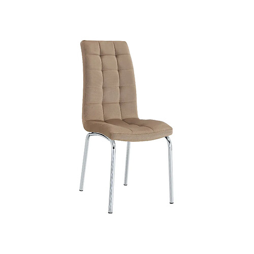 Homy France Lot de 6 chaises EMMA simili cuir - Taupe