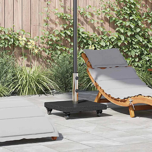 vidaXL Pied de parasol 30kg Noir Granite Carré