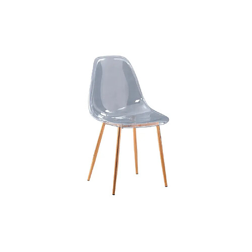 Homy France Lot de 4 chaises scandinave transparentes en PVC pieds Gold
