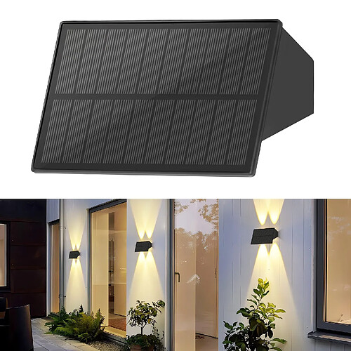 Applique murale solaire d'extérieur NETTLIFE - Appliques murales extérieures étanches Blanc chaud Appliques murales solaires haut et bas
