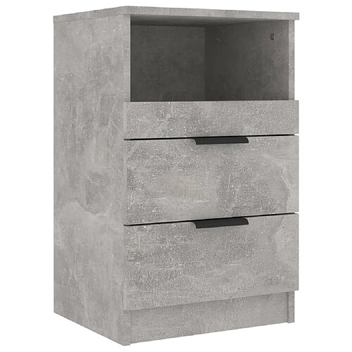 Decoshop26 Table de chevet 2 tiroirs - Gris