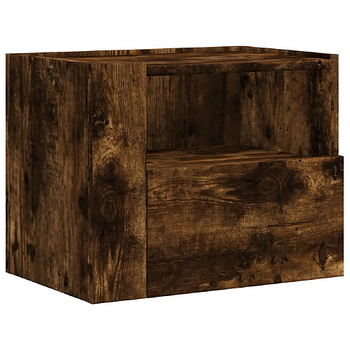 Decoshop26 lot de 2 chevets muraux avec tiroir - Chêne