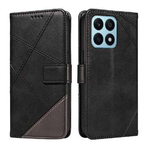 Flip Étui Pour Honor X8A Et fente pour carte Étui de protection de téléphone en cuir De haute qualité Avec couture diamant FOXDOCK Noir