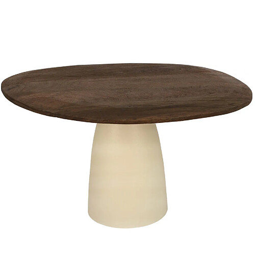 Moloo DYLON-Table à manger Ronde 4 personnes D140 bois massif brun