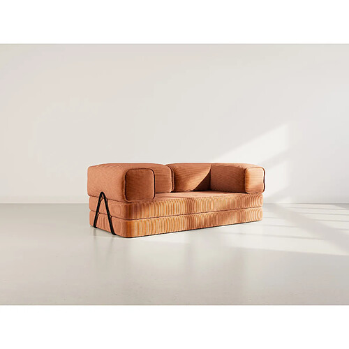 Lisa Design Poppy - canapé 3 places convertible en velours côtelé