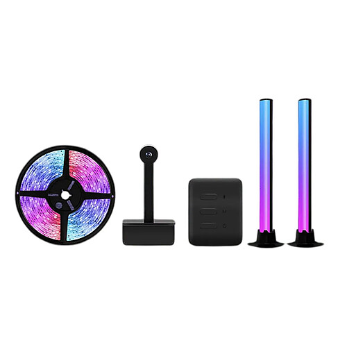 Avizar Kit LED Intelligent pour TV 55" à 65" avec WiFi, Caméra et 2 Modules Latéraux Noir