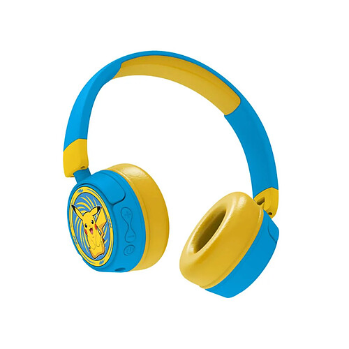 Pokemon Casque Bluetooth 5.3 pour Enfant Motif Pikachu Pliable Bleu