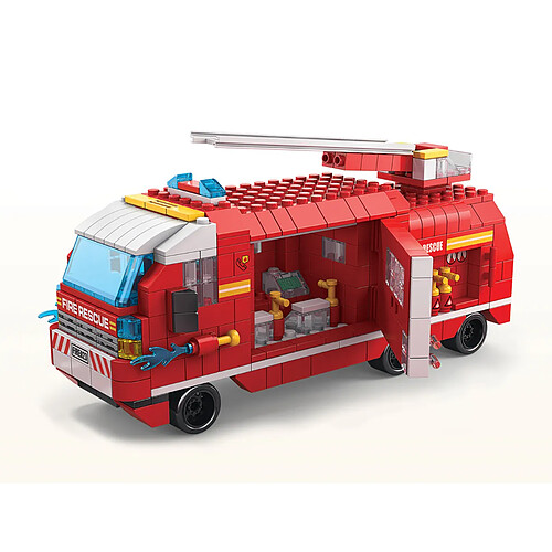 Avizar Jeu de Construction 6 en 1 Thème Pompiers 1000 Briques Assemblable Rouge