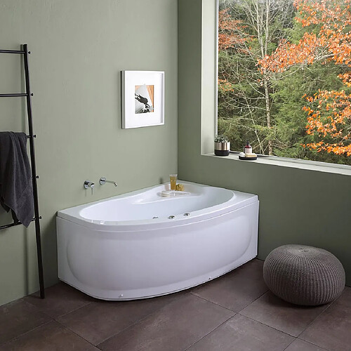 Kiamami Valentina Baignoire d'angle asymétrique droite avec hydromassage | Ambra