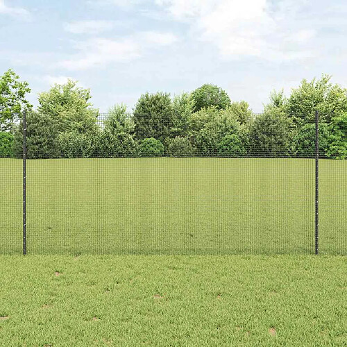 vidaXL Clôture en fil soudé avec poteau 10 x 1,2 m Gris Maille