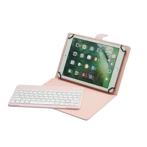 WE POP Etui tablette+ Clavier Bluetooth WE Etui Universel 9-11'' Compatible Android/iOS/Windows Rose