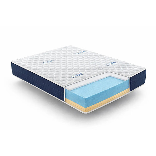 Simpur Matelas 90x200 real confort - mousse à confort multizone visco soft épaisseur 25 cm - double face été-hiver