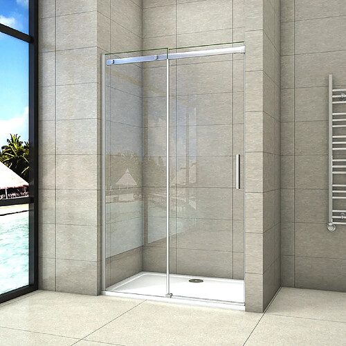 Aica Sanitaire Aica Porte De Douche 150x195cm Coulissante En Niche En 8mm Verre Anticalcaire