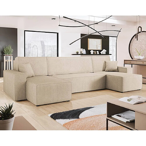 Bestmobilier Cezanne canapé panoramique - Beige