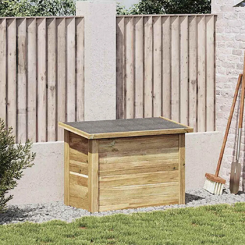 vidaXL Boîte de rangement Naturel 80 x 44,5 x 57,5 cm Pinède imprégnée