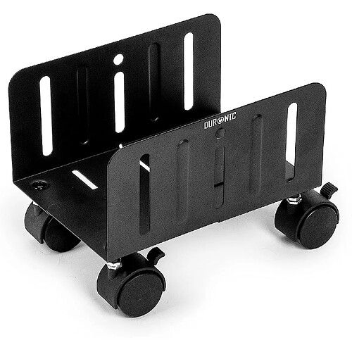 Duronic DMHD2 Support pour Tour d'Ordinateur | Support à roulettes verrouillables pour Unité Centrale | Rangement sous Le Bureau | Largeur réglable de 13 à 21 cm | Charge maximale de 15 kg | Noir